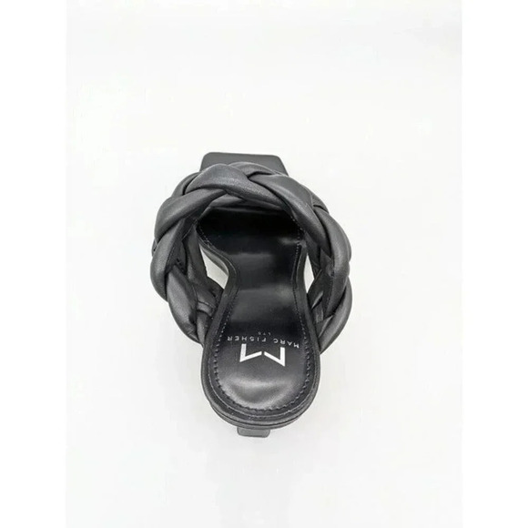 NIB Marc Fisher Hammy Braided Leather Heeled Sandals Black Size 6 M (MSRP $165) - Picture 5 of 8